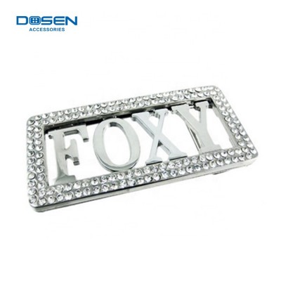 Rectangle Personalized Glitter Decorative Rhinestone Rectangle Crystal Custom Brand Hollow Belt Buckle